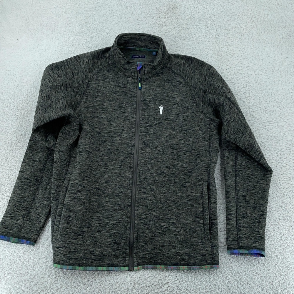 William Murray Jacket Mens Large Gray Full Zip Fleece Golf Heathered Performance